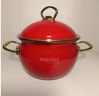 Кастрюля эмал.2,2 л.Маруся красная
