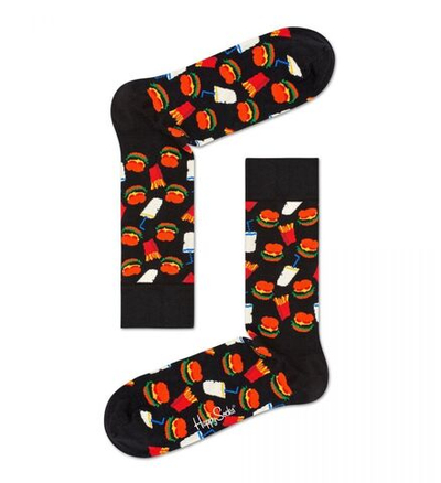 Носки унисекс Hamburger Sock с гамбургерами (Размер: 25) (Цвет: черный)