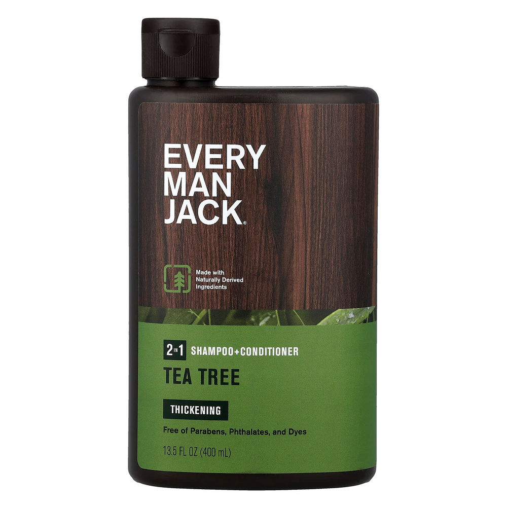 Every Man Jack, шампунь и кондиционер для густоты волос, «2-в-1», чайное дерево, 400 мл (13,5 жидк. унции)