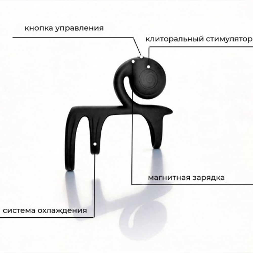 Эрекционное кольцо со стимуляцией для пар SVibe Snail JOVI Arc, черное