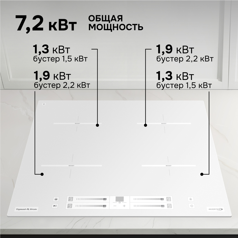 Стеклокерамическая варочная панель Zigmund & Shtain CI 23.6 W