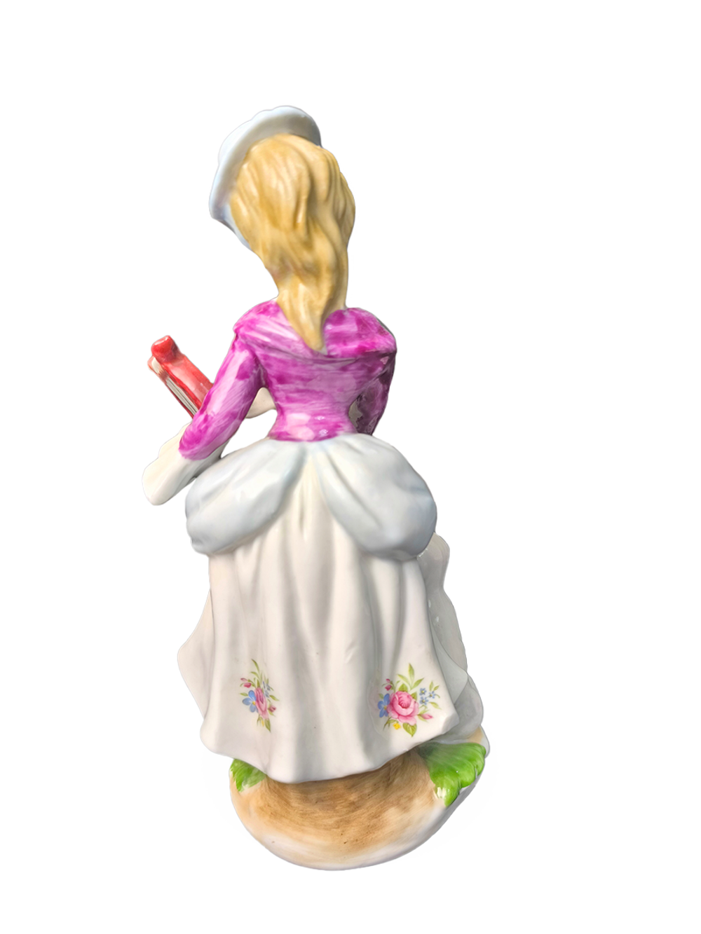 Фарфоровая статуэтка "Девушка с собачкой и лирой" Германия