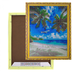 Алмазная мозаика Alingar, на подрамнике, с полным заполнением, (глянц), 40х50 см, 28 цветов, "Тропический пляж"