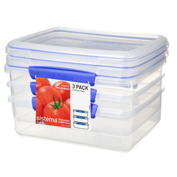 Набор контейнеров двойных 3шт 2л Sistema Klip It синий