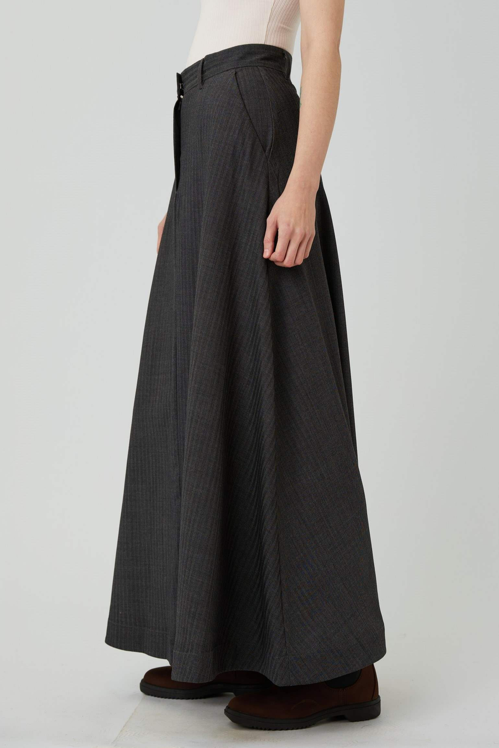 Юбка макси из шерсти в елочку