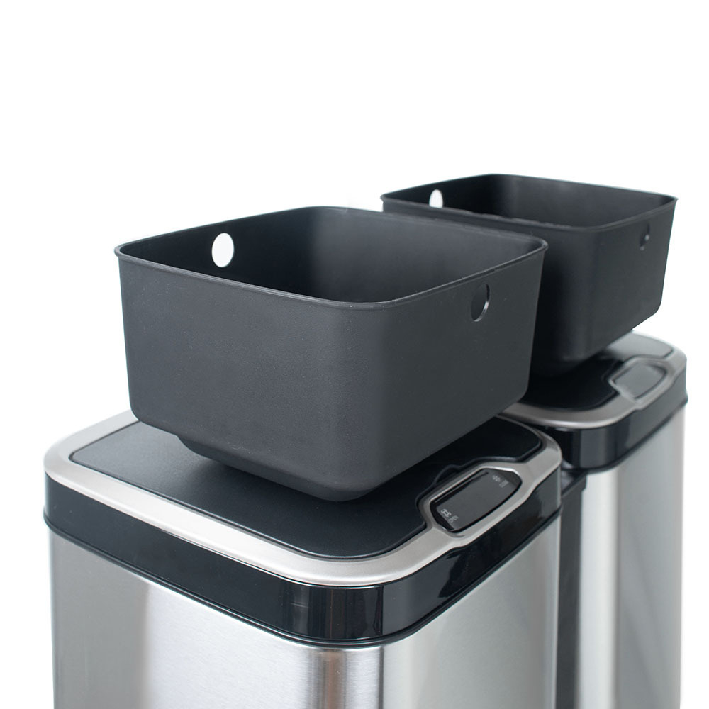 Ведро для раздельного сбора мусора, сенсорное, 2 емкости, Foodatlas JAH-8522, 50л (25+25)