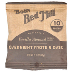 Bob's Red Mill, Overnight Protein Oats, цельнозерновые продукты, ваниль и миндаль, 4 пакетика по 60 г (2,12 унции)