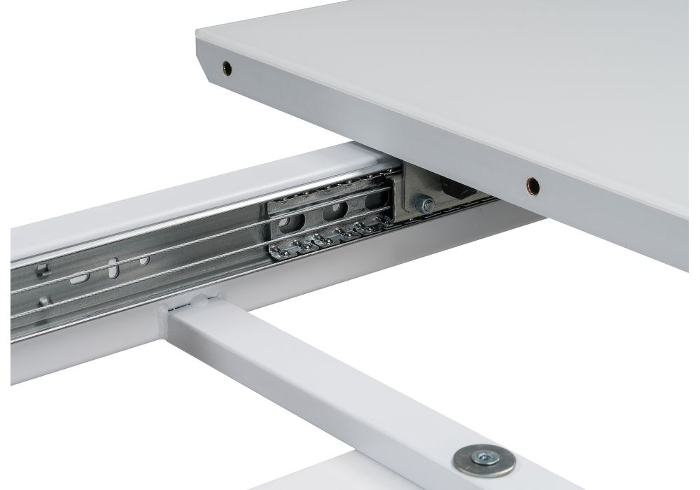 Стол на тумбе Санса 140(180)х80х76 грей / белая шагрень / грей