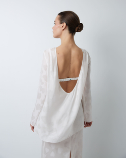 Топ с открытой спиной из смесового шелка Стелла Маккартни сердечки белый