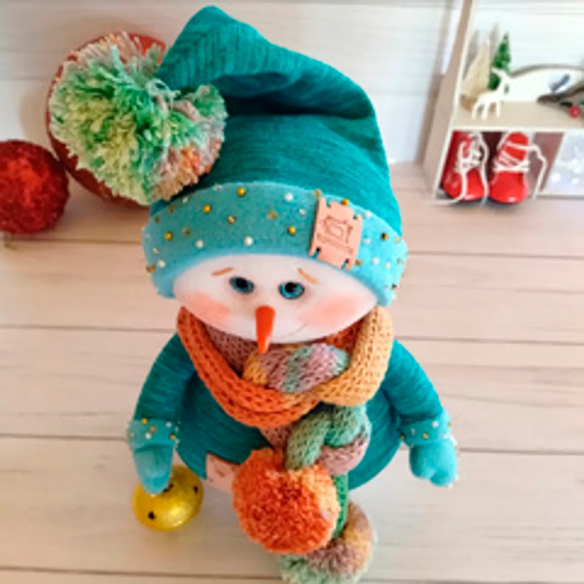 Игрушка интерьерная «Снеговик Кирюша», вид сверху