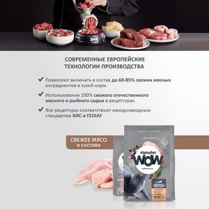 Сухой корм AlphaPet WOW Superpremium для взрослых стерилизованных кошек и котов c цыпленком