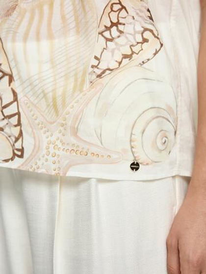 Marc Cain Топ из хлопка с принтом