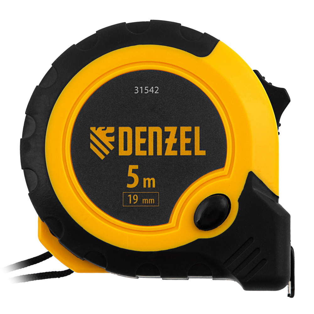 Рулетка 5м х 19мм, двухкомп. корпус, кнопка-пауза Denzel 31542