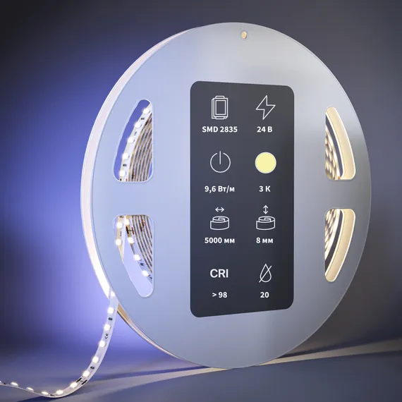 Светодиодная лента Ультра 24В 2835 9,6Вт/м 3000К 5м IP 20 201085 Led Strip 201085