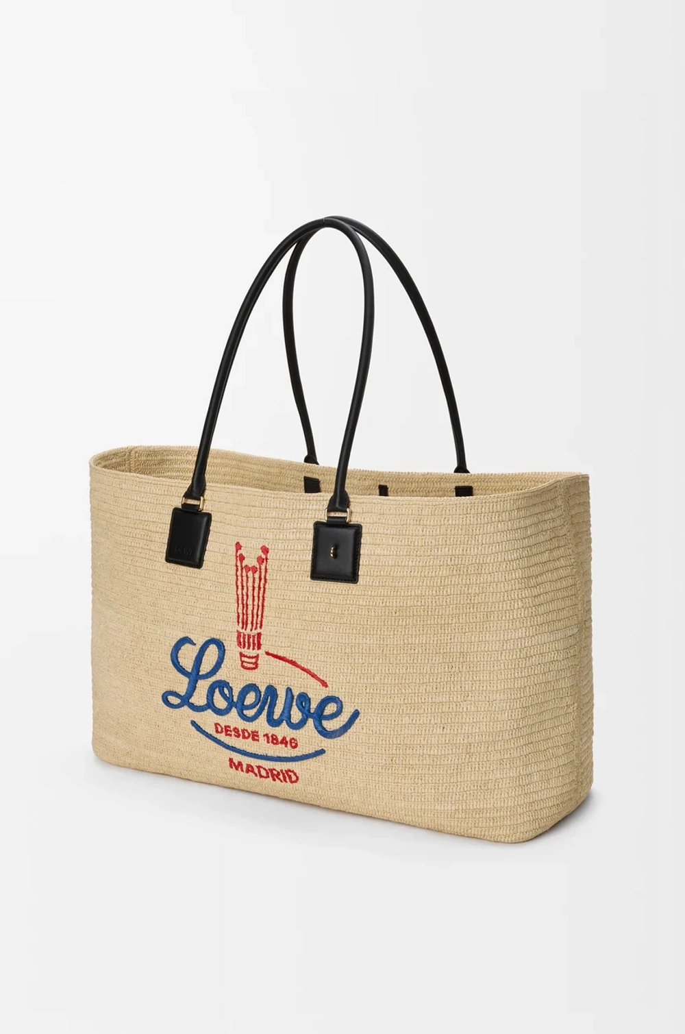 Loewe Большая сумка-тоут Verano из рафии, белый