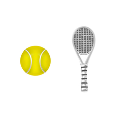 "Теннис" серьги в серебряном покрытии из коллекции "Olympic" от Jenavi с замком пусеты