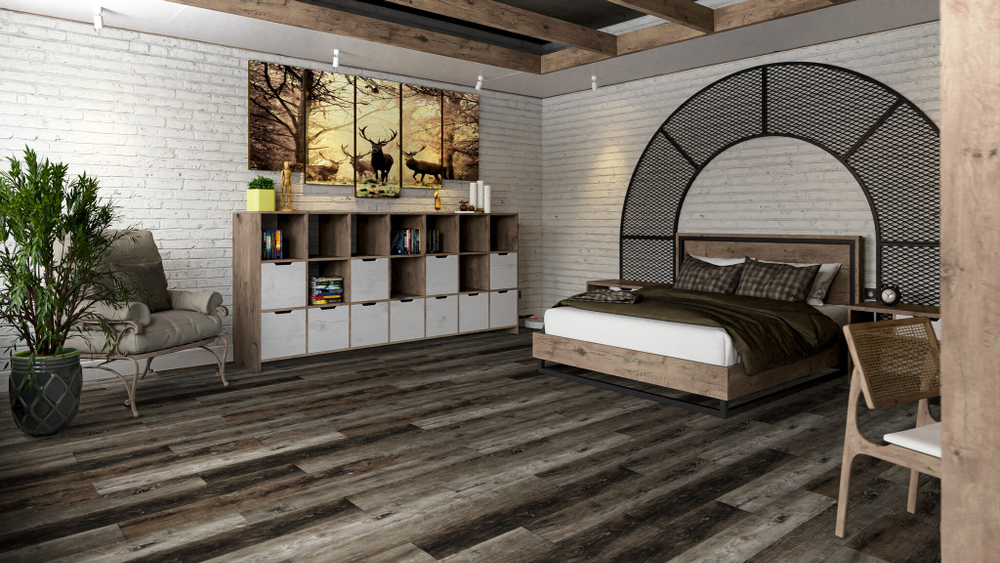LVT-плитка Damy Floor TCM369-7 — LVT Дуб Рустикальный Черный/Rustic Black Oak