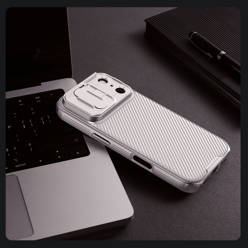 Чехол серого-цвета цвета (Titanium Gray) от Nillkin на iPhone 17 Pro, серия CamShield Pro Case ( сдвижная шторкой для камеры)