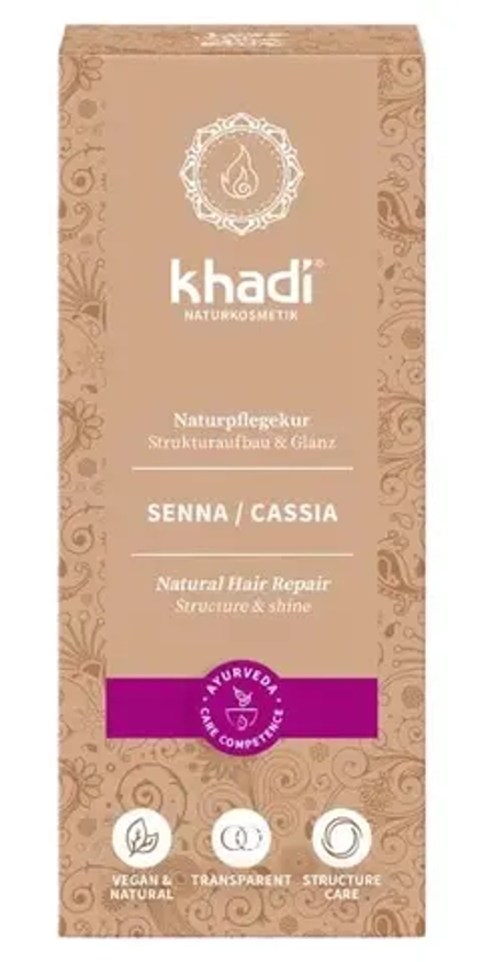 СЕННА/КАССИЯ натуральная краска для волос бесцветная Khadi Naturprodukte, 100 гр / экспресс доставка 2-5 дней
