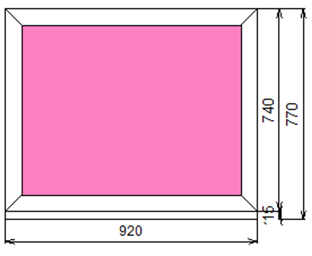 Пластиковое окно 740 х 920 ТермА Эко с глухой створкой