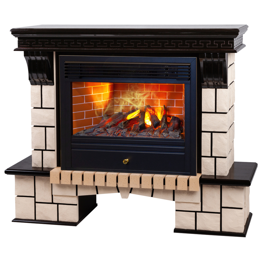 Каминокомплект Real Flame Stone 26 AO с очагом 3D Novara