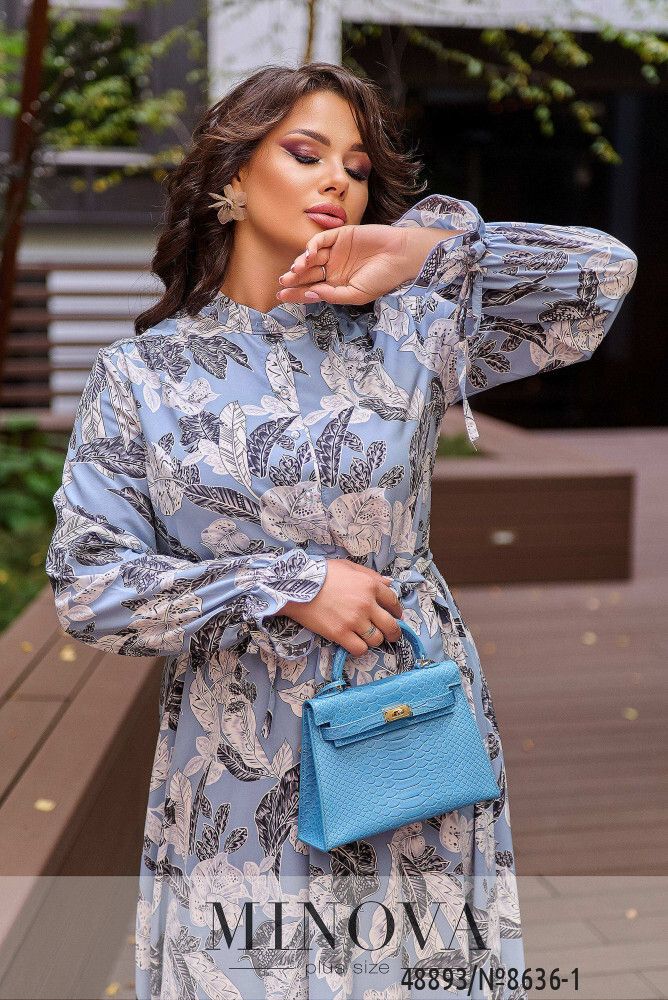 Платье 8636-голубой Minova