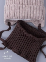 Шапка детская осенняя вязаная и снуд