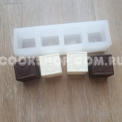Молд 3D Кубики в наборе 4 шт, 3*3см