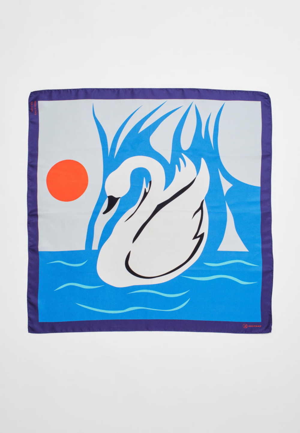 Шелковый платок AQQU BLUE 70×70