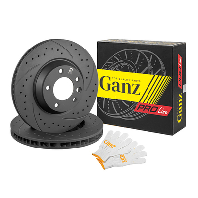 Диск тормозной передний перфорированный PRO-Line с покрытием (компл.2 шт) AUDI Q7 06/Cayenne/Touareg 10/Vent D=350mm GANZ GIJ06160S