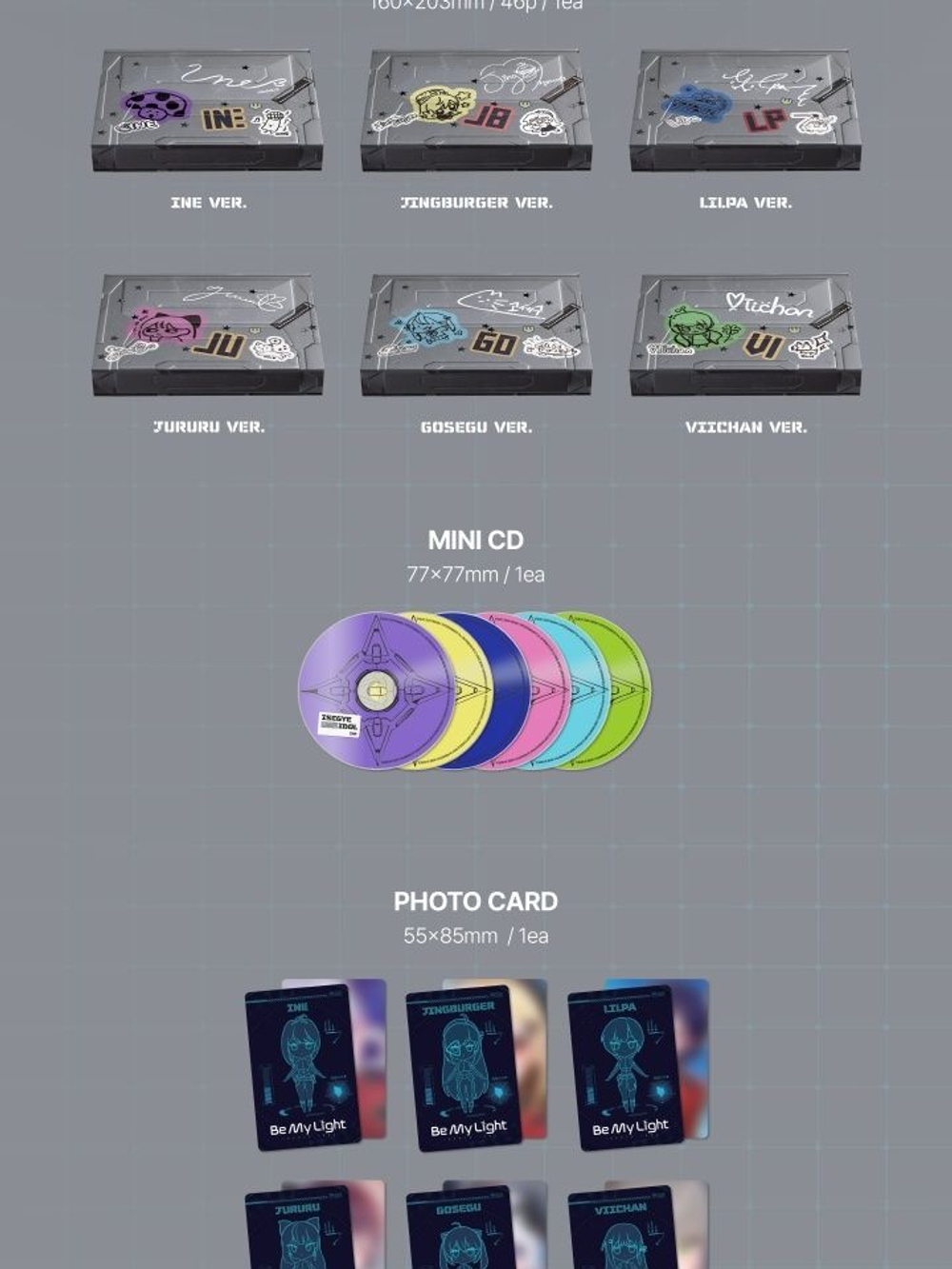 Альбом ISEGYE IDOL - Be My Light BINDER 6 Version SET