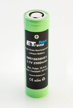 Аккумулятор ET IMR18650HE4 Green PK2