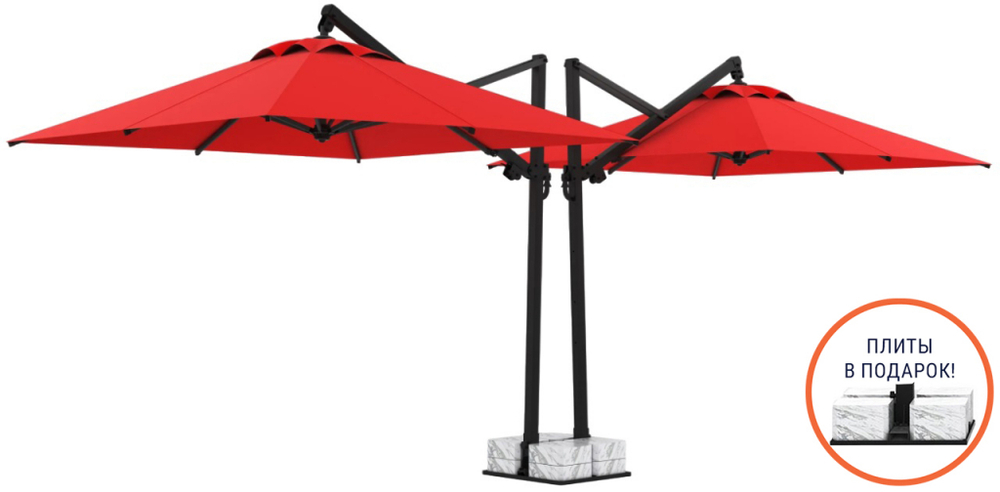 Зонт профессиональный двухкупольный 7.5х3 м Theumbrela Semsiye Evi Banana Plus Double,