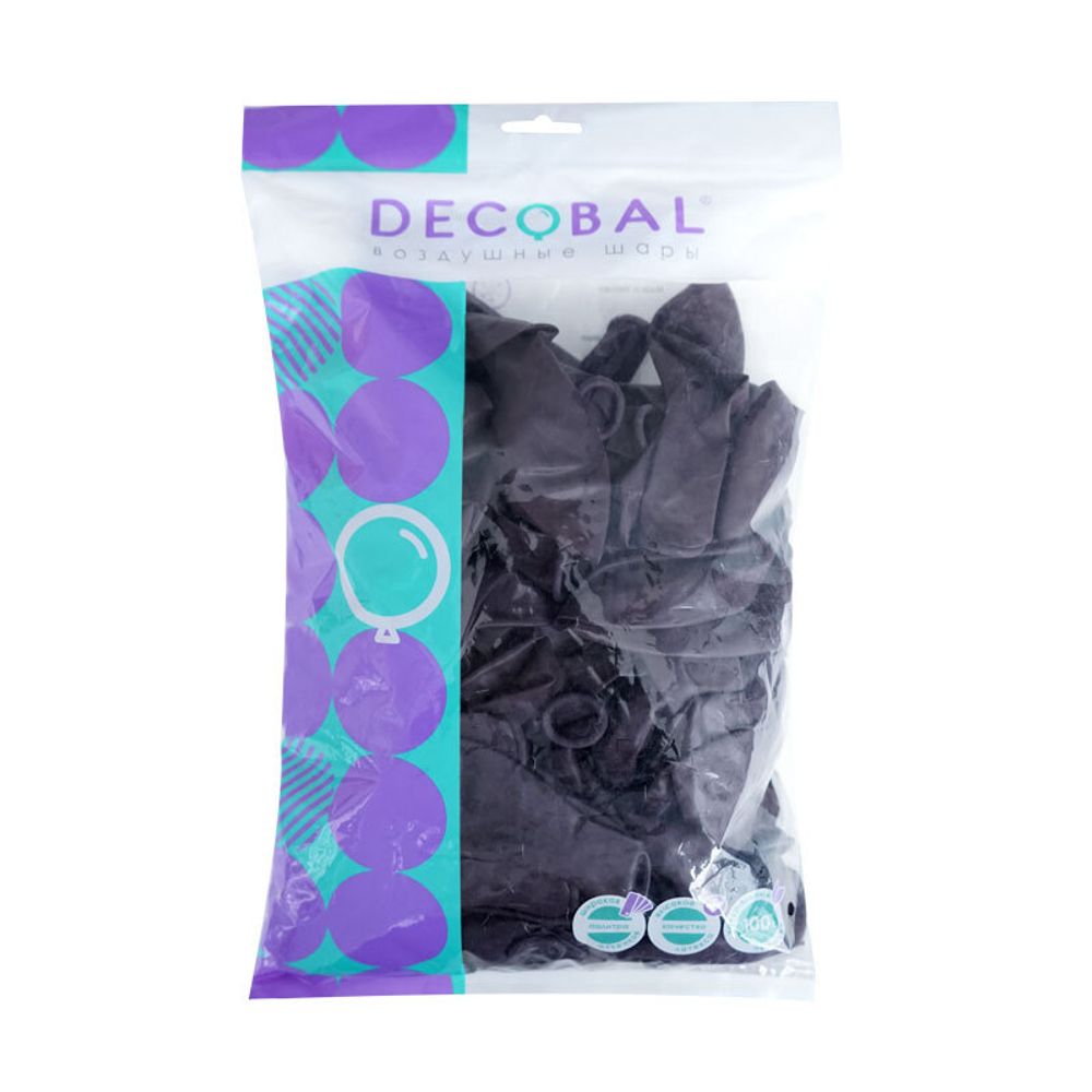 Черный, Пастель / Black, латексный шар 50шт.