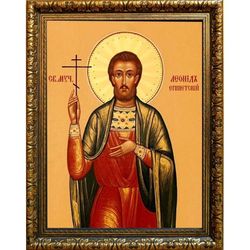 Леонид Египетский Святой мученик. Икона на холсте.