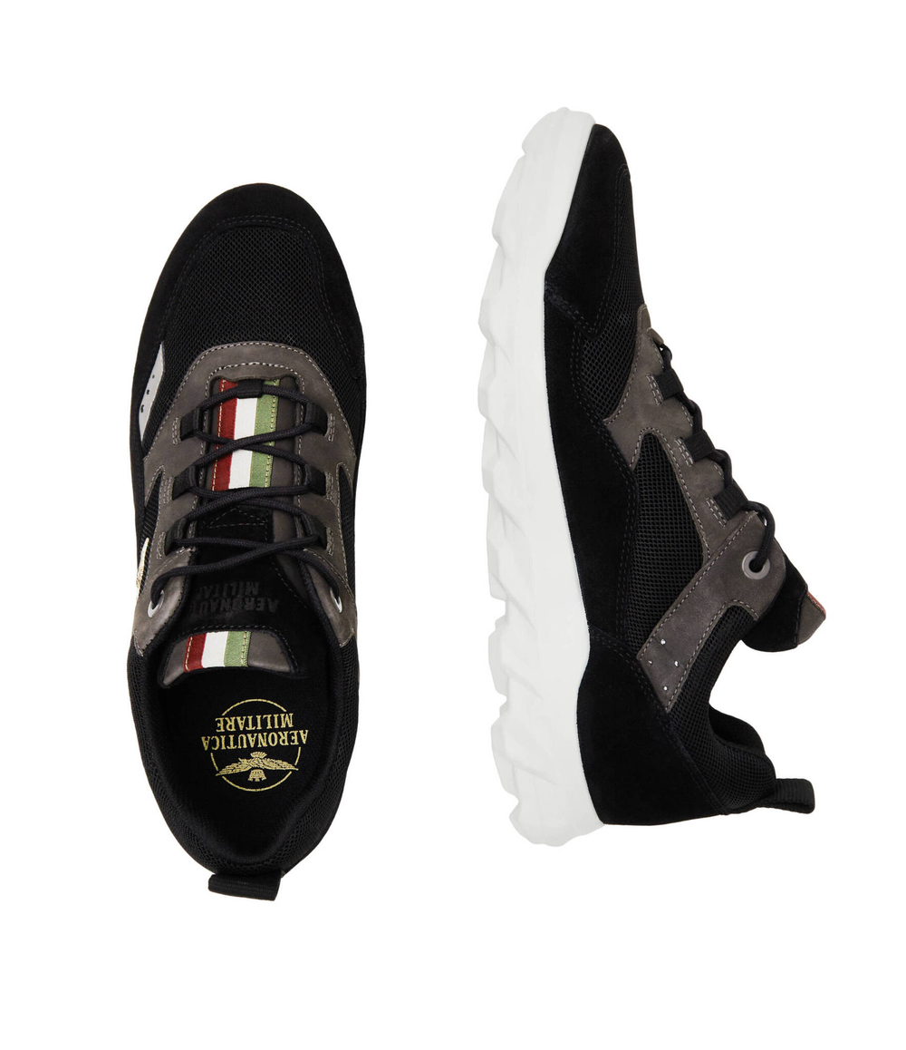 Кожаные кроссовки Aeronautica Militare - черный(SC253CT3302)