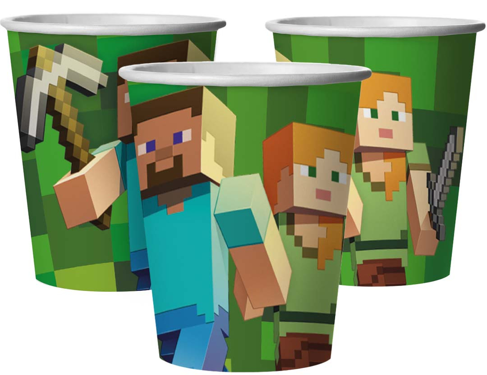 Купить стаканы одноразовые Майн Крафт Пиксели 6 шт