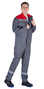 Куртка "Байкит" т.серый/красный