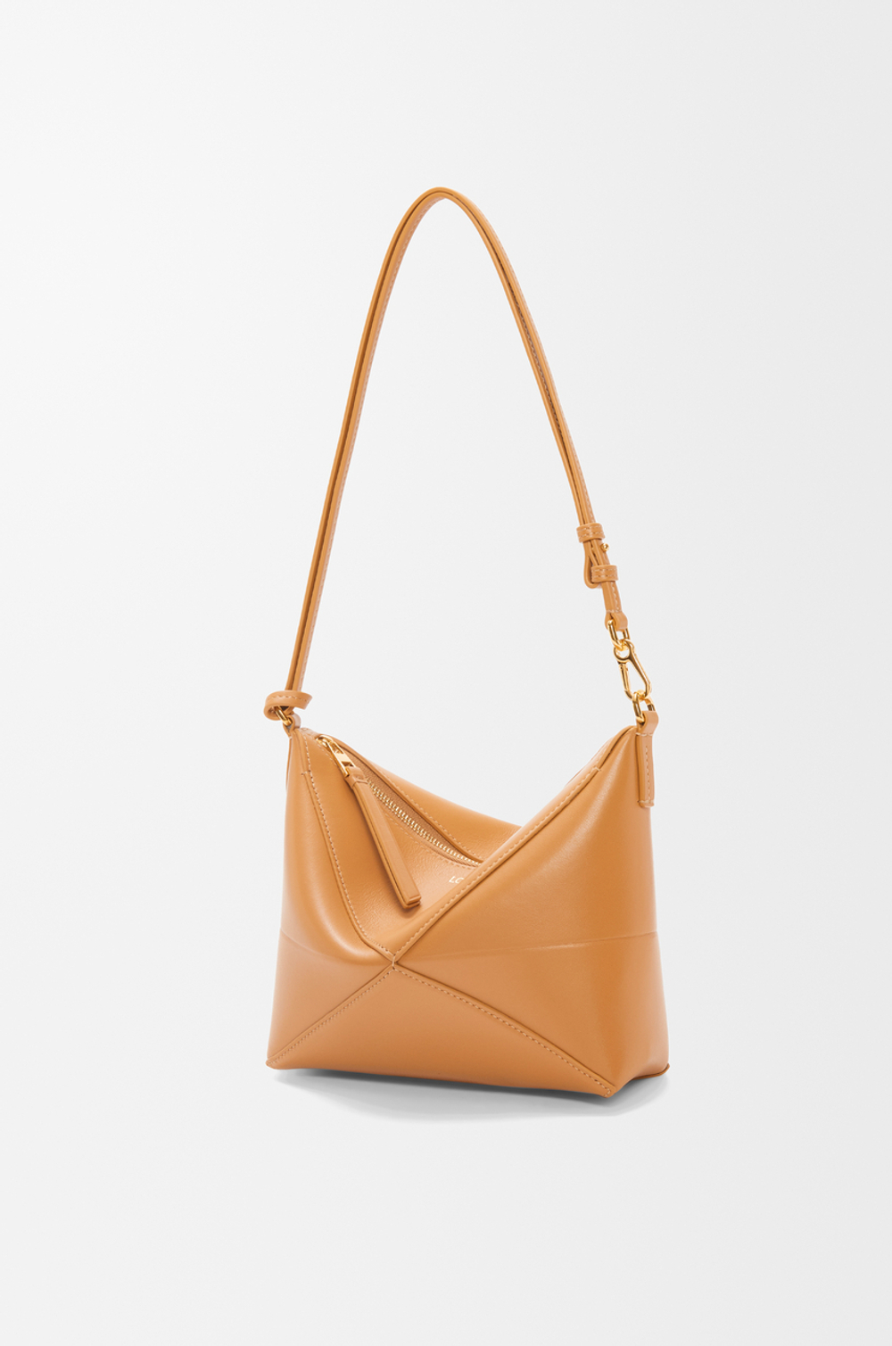 Loewe Сумочка-клатч Puzzle Fold из блестящей телячьей кожи наппа, горчично-желтый