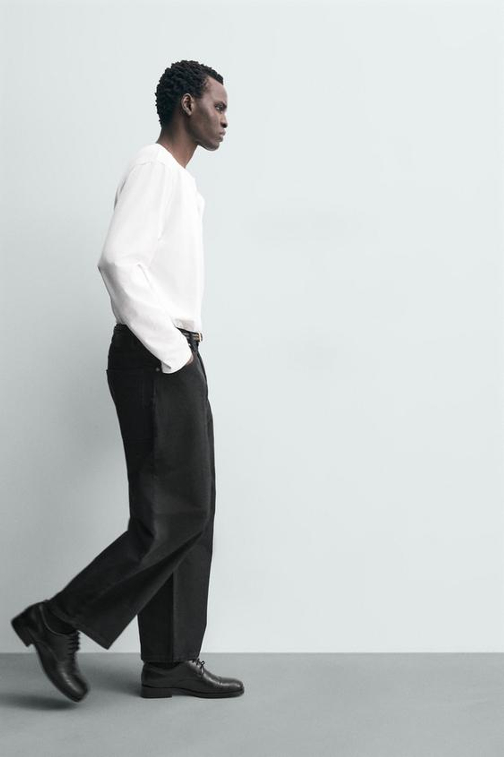 ZARA ДЖИНСЫ WIDE FIT, ЧЕРНЫЙ