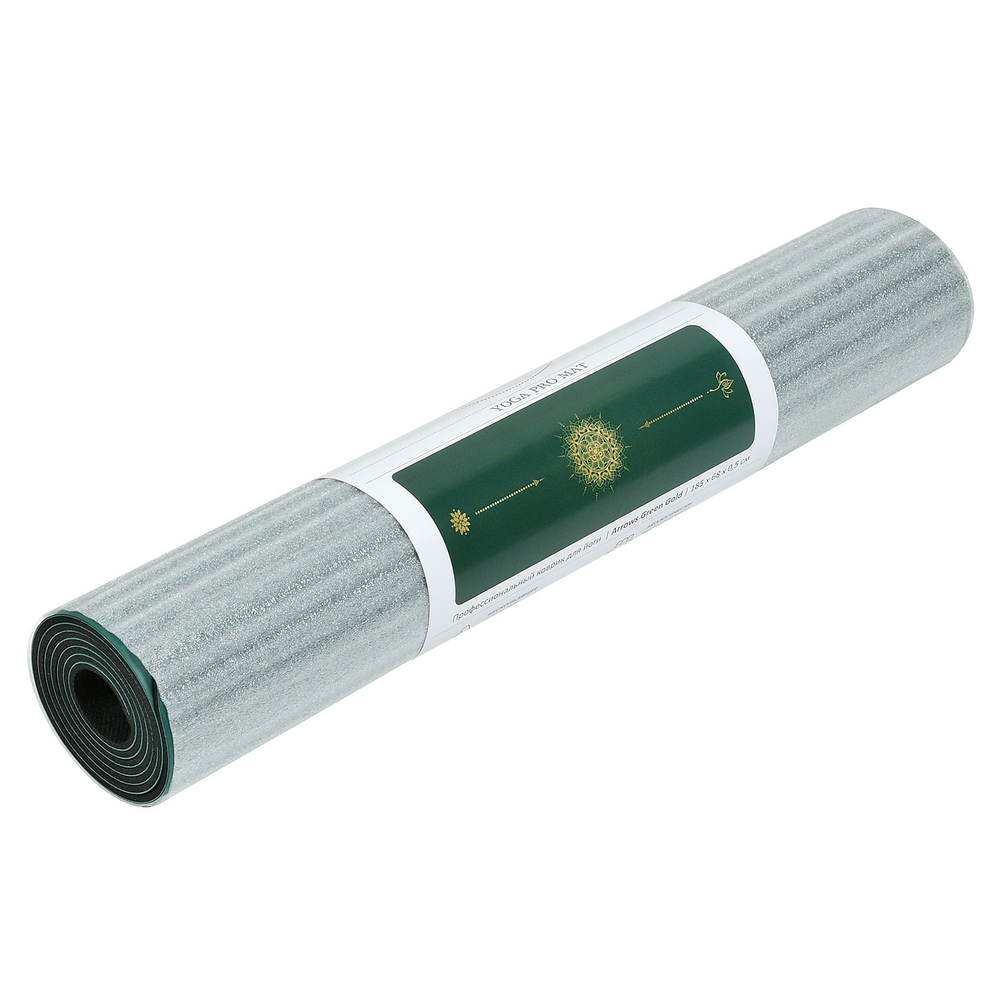 Каучуковый коврик для йоги Arrows Green Gold 185*68*0,5 см нескользящий