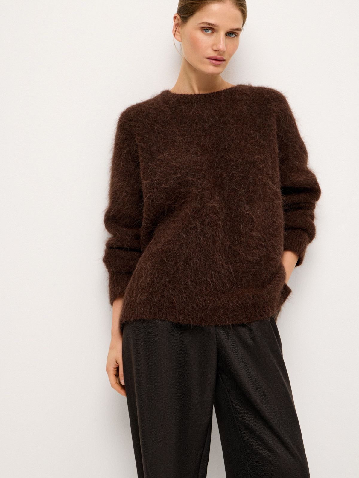 Пушистый джемпер из шерсти альпака Extra Texture