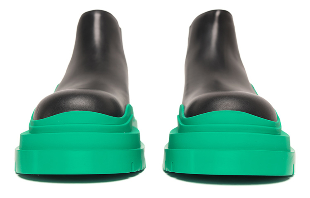 Bottega Veneta Tire Chelsea BV Leather Ankle Length Chelsea Boots Women"s Turquoise