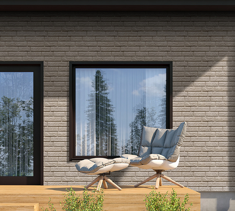 Сайдинг виниловый FineBer Brickhouse кирпич Белый 2000х210 мм