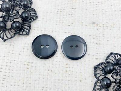 Пуговицы, d 2 см, чёрный с серым