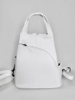 Женская сумка-рюкзак из натуральной кожи белого цвета