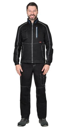 Куртка "Сириус-Алекс" (черный/голубой)