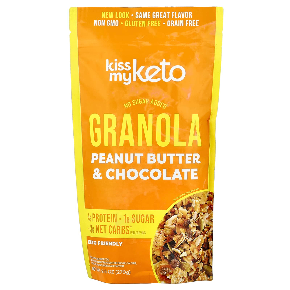 Kiss My Keto, Keto Granola, арахисовая паста и шоколадная крошка, 270 г (9,5 унции)