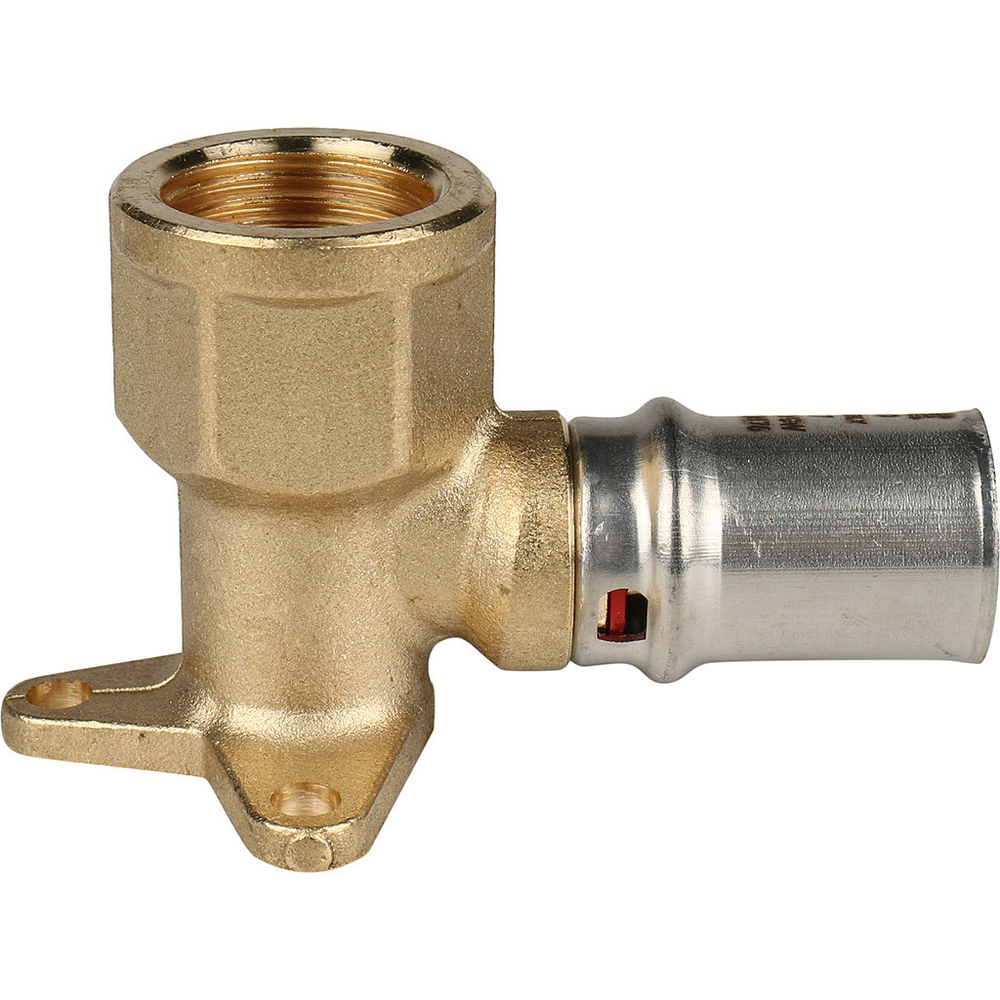 Угольник STOUT настенный с креплением короткий ВР 1/2" х16 пресс