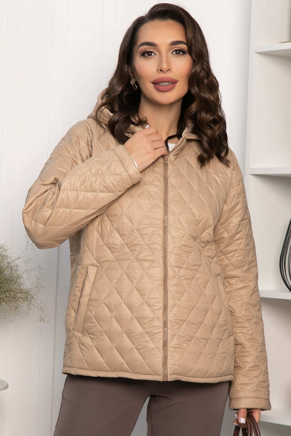 Куртка демисезонная стеганая (бежевая) Б14362-25М LT Collection